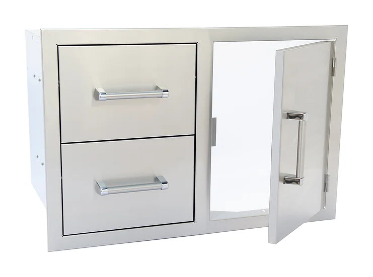 Kokomo Outdoor Kitchen Stainless Steel Two Drawer - One Door Combo SKU: KO-ALPDC
