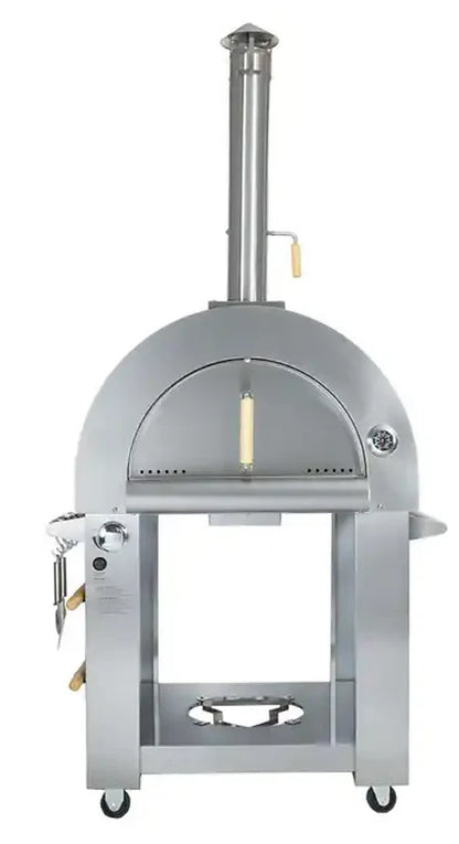 Kokomo 32 Inch Dual Fuel Gas or Wood Fired Stainless Steel Pizza Oven SKU: KO-PIZZAOVEN-LP